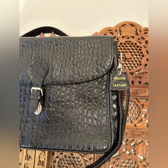 Leather Crocodile Work Briefcase Satchel Shoulder Bag Laptop Bag - Picture 7 of 8